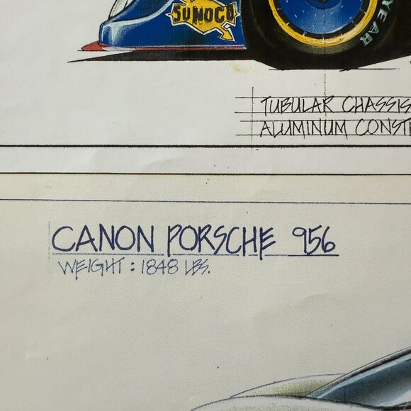 Porsche Racer Car Drawing from the 80's - Copy - Picture 3 of 8